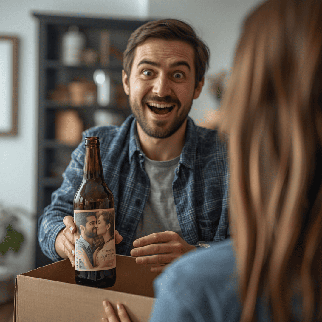 Regalo uomo birra personalizzata per fidanzato o marito